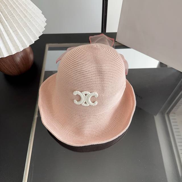 70 Celine New Arc de Triomphe Woven Straw Hat The raffia smells so good! This wo