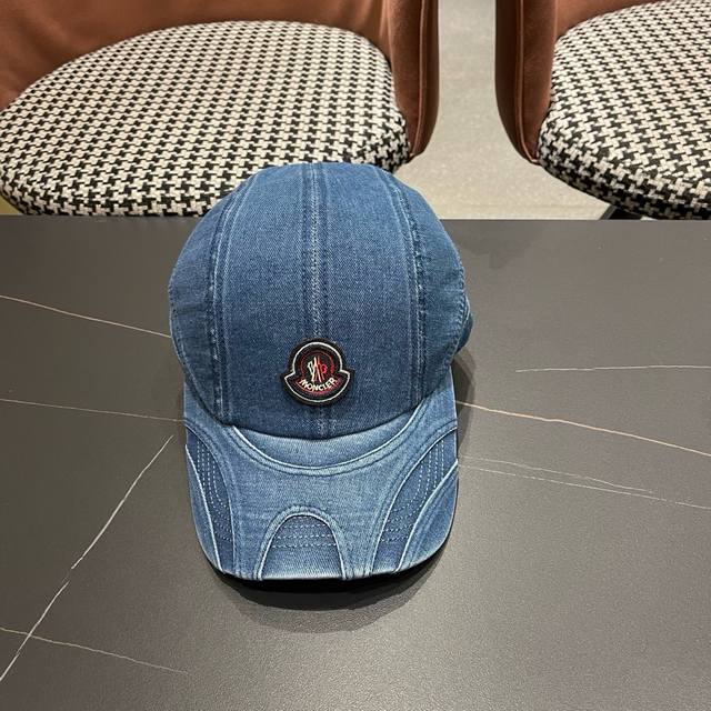 p80 Moncler 蒙口 韩系复古纯色棒球帽女生做旧牛仔软顶鸭舌帽设计感潮流遮阳帽子男