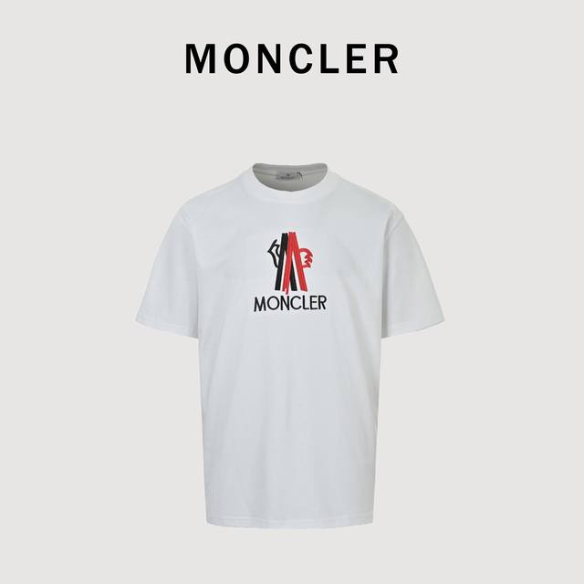 Local pickup 180 Moncler Logo 3D Embroidered Short-Sleeve T-Shirt Made of 280g p