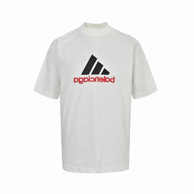 Local Pickup: 170 Balenciaga Adidas Mirror Logo Embroidered Short-Sleeve T-Shirt