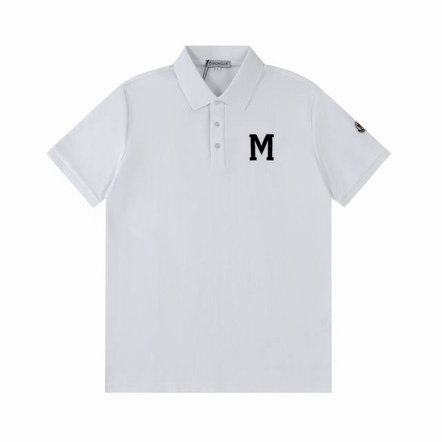 110 Moncler M-letter embroidered solid color simple polo shirt Upgrade, inspired