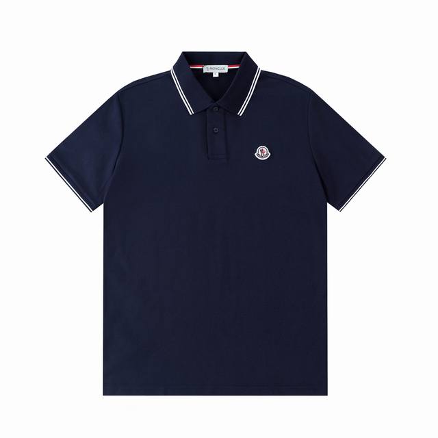 110 Moncler Black and White Collar Polo Shirt (Upgraded), inspired by 80s retro