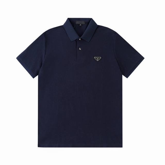 110 Prada metal custom button, triangle badge polo shirt. Upgraded, inspired by