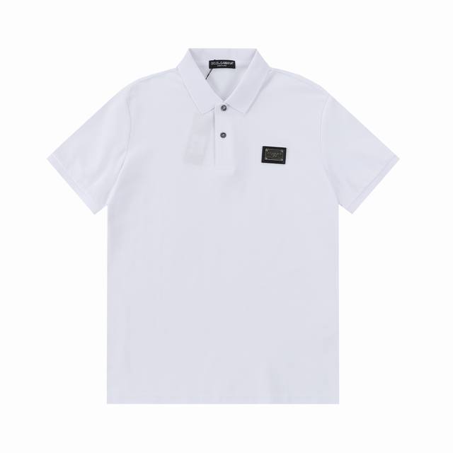 110Dg Dolce & Gabbana Dg letter metal badge, new summer polo shirt for men, casu