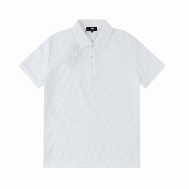 110 Fendi double Ff letter all-over print terry cotton polo shirt Upgraded, insp 110 Fendi double Ff letter all-over print terry cotton polo shirt Upgraded, insp