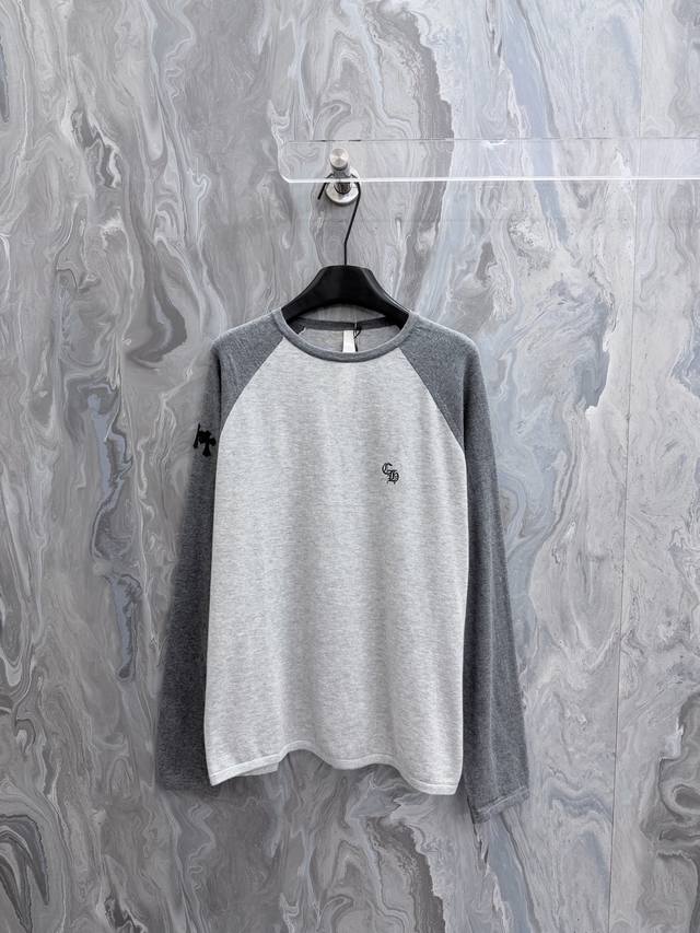 210 Chrome Hearts 2026 New Round Neck Color Block Cotton Long Sleeve T-Shirt, Un