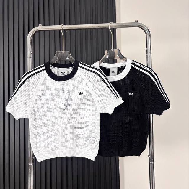 130 Adidas Originals Mesh Crew Neck Short-Sleeve Shirt Hollow-out Stretch Fabric