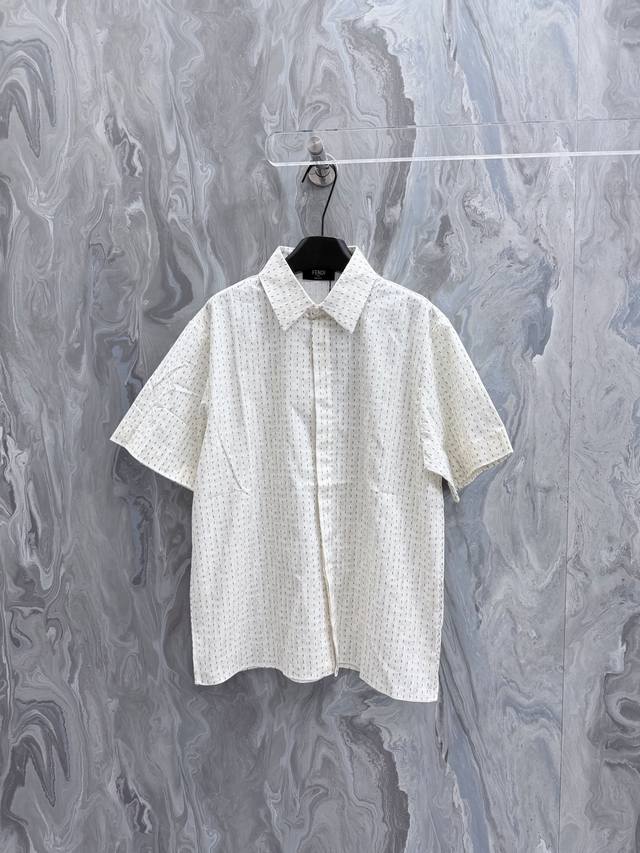 240Fend1 26 New Solid Color FF Linen Short-Sleeve Button-Up Shirt Men's High-Qua 240Fend1 26 New Solid Color FF Linen Short-Sleeve Button-Up Shirt Men's High-Qua