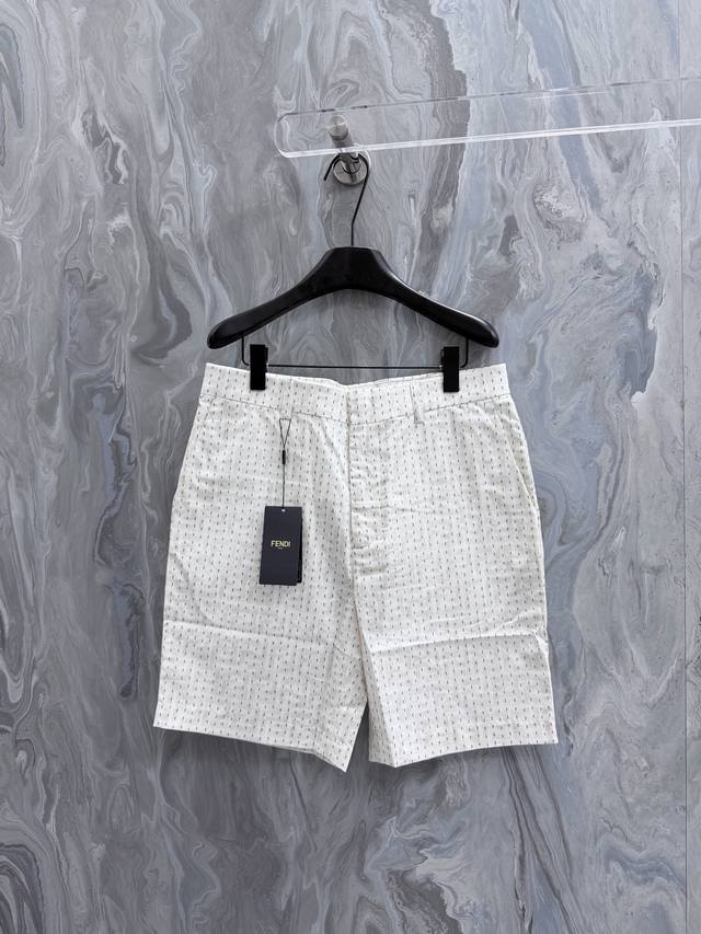 250Fend1 26 New Linen Stitched Pattern Bermuda Casual Shorts Men's High-Quality 250Fend1 26 New Linen Stitched Pattern Bermuda Casual Shorts Men's High-Quality