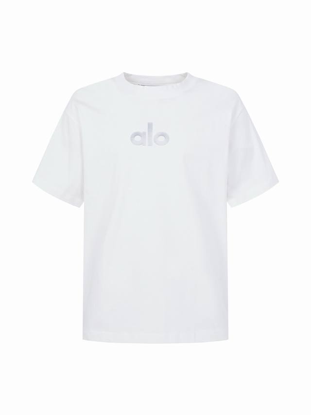 p100 Alo 26Ss New Reflective Letter Logot T-Shirt Short Sleeve . Made with 280G