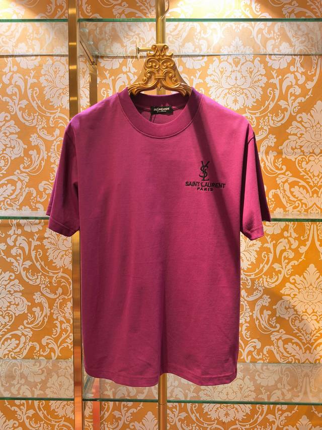 p120 Ysl Saint Laurent 2026 SS latest T-shirt, very beautiful, embroidery + appl