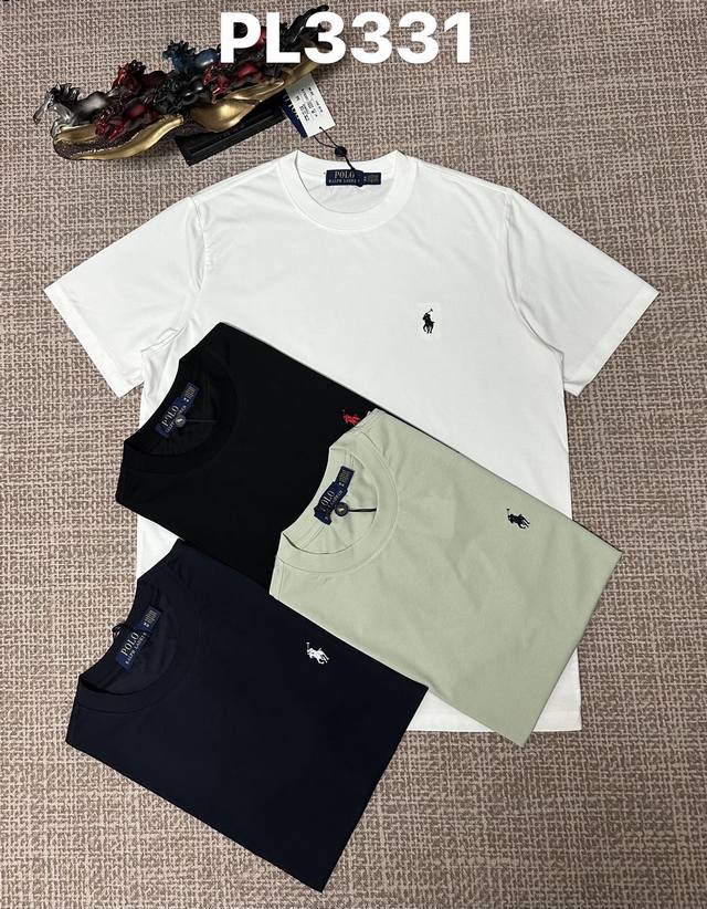 p100 Ralph Lauren 210g Crew Neck Short Sleeve T-Shirt. Features embroidered bran