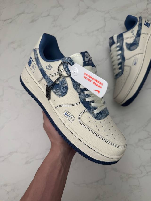 310 Collaboration with . These Air Force 1s feature a trendy distressed denim de