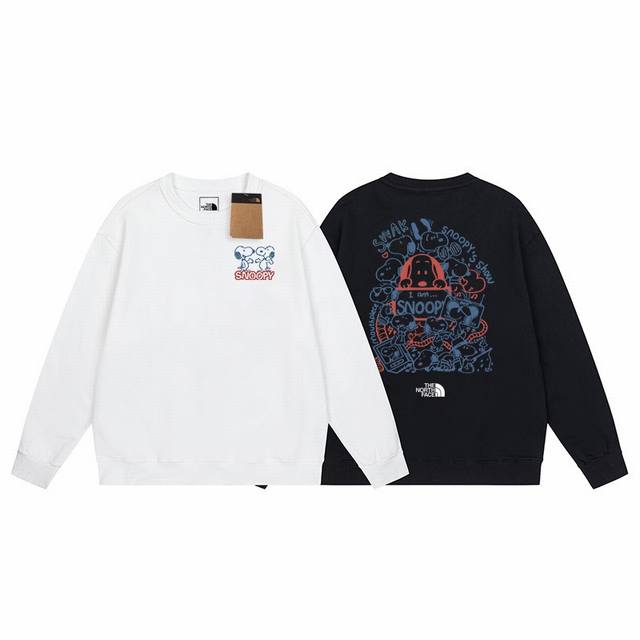 Available in size 120. The North Face x Snoopy 2025 new crew neck sweatshirt, un