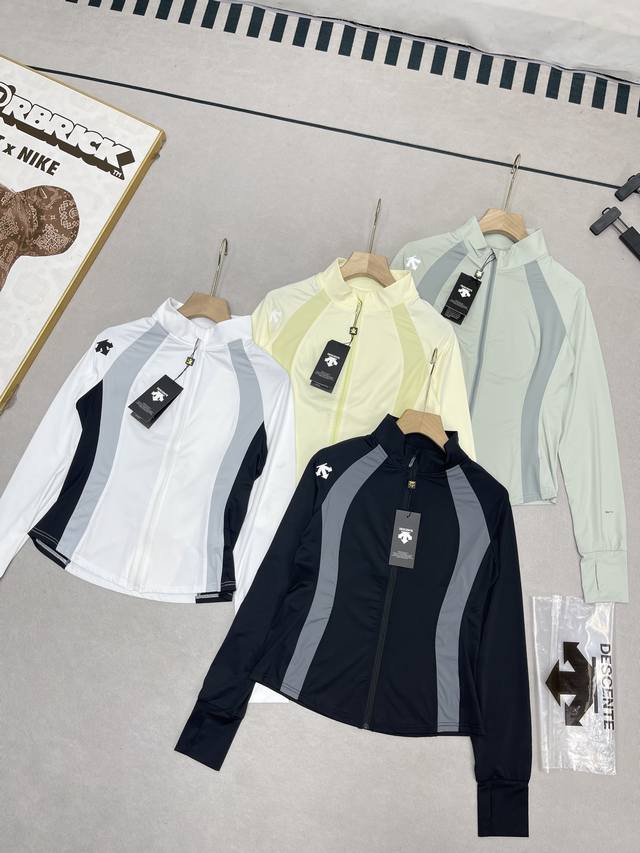 170 Descente Women's Lightweight Stand Collar Patchwork High Elastic Sunscreen J