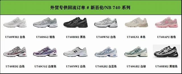 福利特价160 外贸专供回流订单 # 新百伦 Nb 740 系列 New Balance Mr740 Nb新百伦系列复古老爹风休闲运动慢跑鞋 采用轻质牛剖革