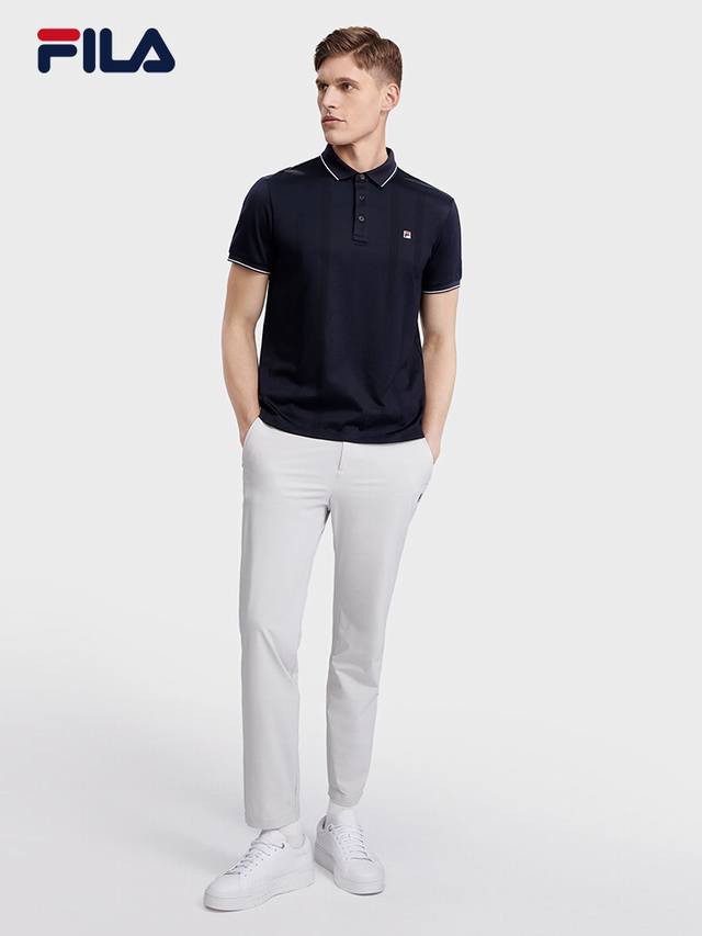 p110 Fila Official Men's Short-Sleeve Polo Shirt, New Summer Style, Basic, Simpl