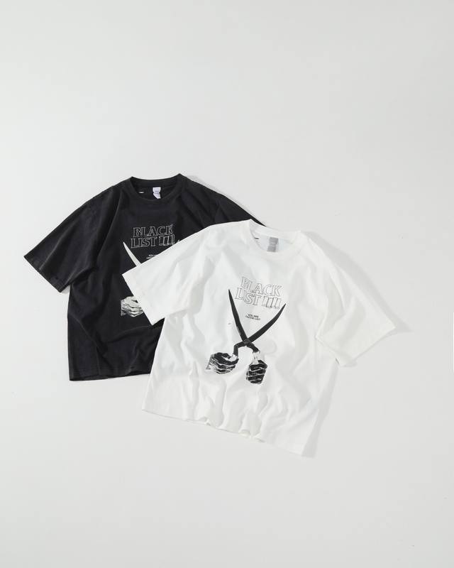 110 protocol Index Blacklist剪刀刀割破坏水洗做旧Boxy重磅高街短袖 男女同款 真顶级复刻，重磅好货来袭，260G全棉蜡染，酵素水