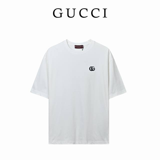 本地自取170 Gucci古驰Guc 双G小标刺绣短袖 正品5300购入，40支双面面料230克，32支1*1拉架罗纹290克，进口刺绣，面料酵洗，定制1：