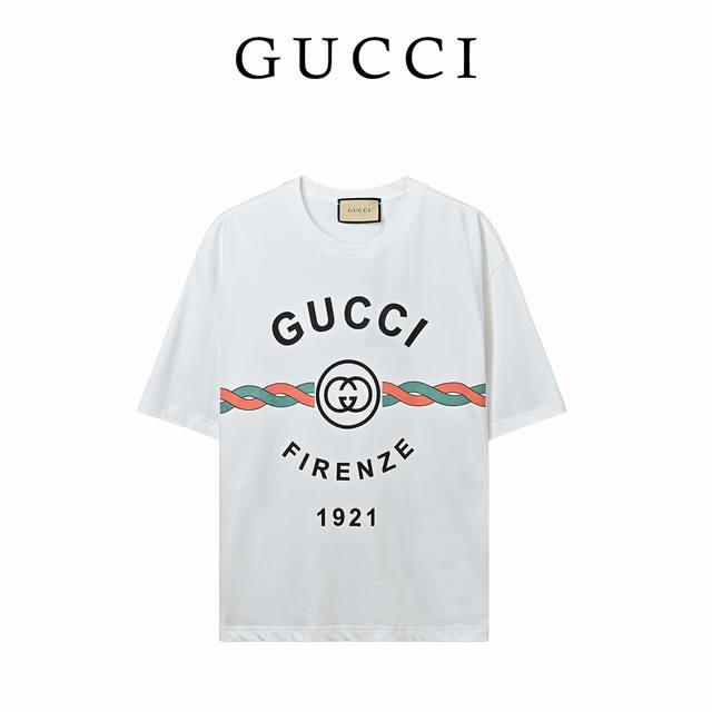 本地自取160 Gucci古驰24Ss麻花Logo字母印花短袖 选用客供定制针织100%纯棉面打造,面料手感细腻，厚实有质感的纯棉布 高密度的机织工艺，如