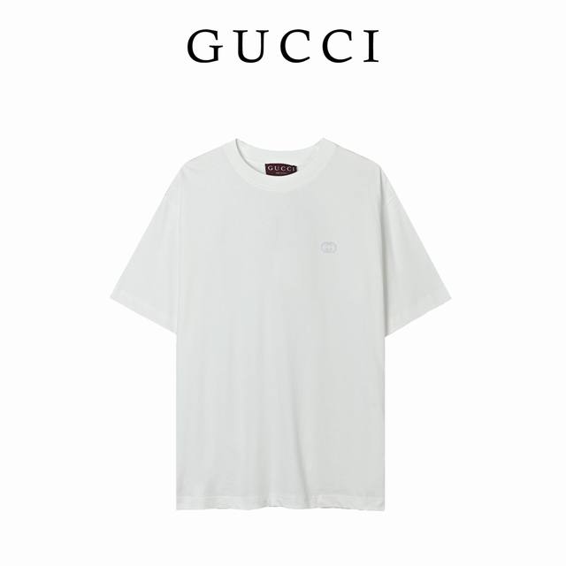 本地自取170 Gucci古驰Guc 小标互扣刺绣短袖T恤 正品5300购入，40支双面面料230克，32支1*1拉架罗纹290克，进口刺绣，面料酵洗，定制