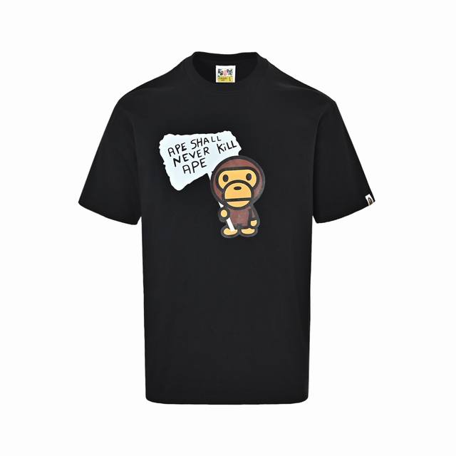 本地自取：140 Bape 小猴子字母印花短袖 32支双纱面料克重280克纯棉重磅营造的 纺织密度高 垂感佳 不易变形 厚织感加上紧密纺纱工艺 不会影响Te