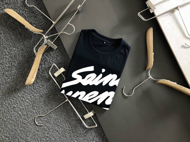 p100 YSL Summer Hot Selling Printed Short-Sleeve T-Shirt, 260g Heavyweight High-