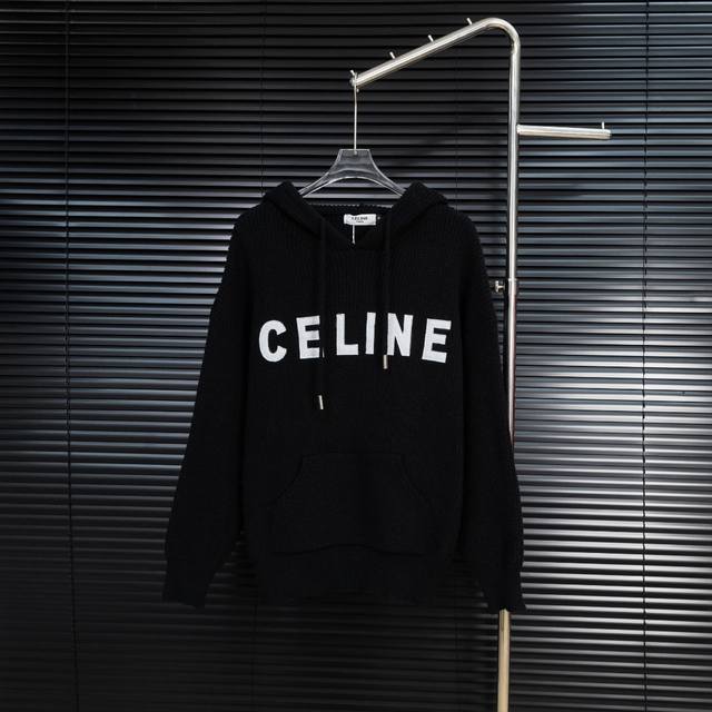 210 Style: Celine Embroidered Knit Hooded Sweater Size: S-XL Fabric: Wool Blend