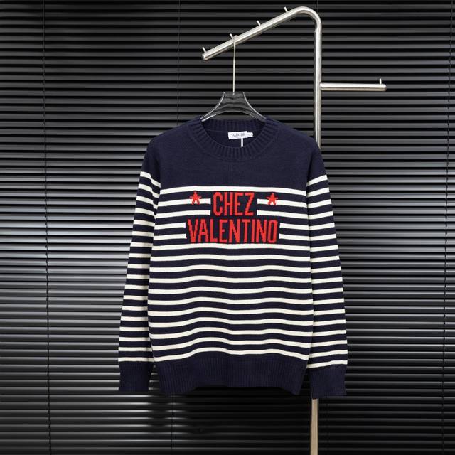 190 款式：Vt华伦天奴条纹针织长袖毛衣 尺码：S-Xxl 面料：羊毛混纺 辅料：全套定制原版辅料 无性别区分 男女同款