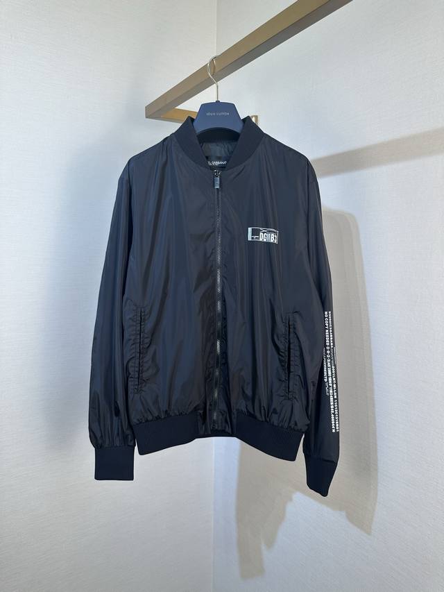 p340 杜嘉班纳 纯色棒球领拉链长袖飞行员 夹克外套 男款 码数：48.50.52.54.56