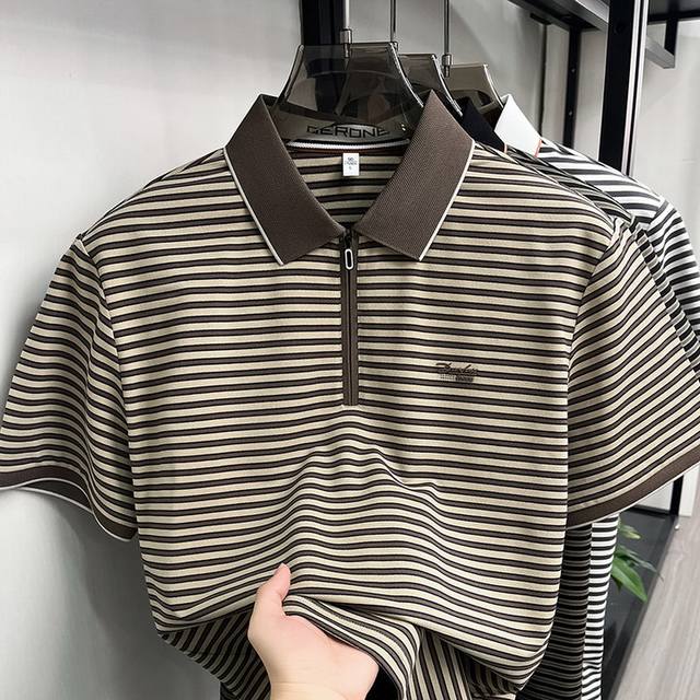 p190 Ferragamo 2026 Spring/Summer High-Quality Modal Men's Polo Shirt, Short Sle