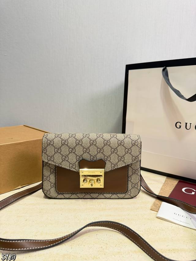 p230 Gucci Gucci Square Handbag with Lock, Moonlight Treasure Box Design, Latest