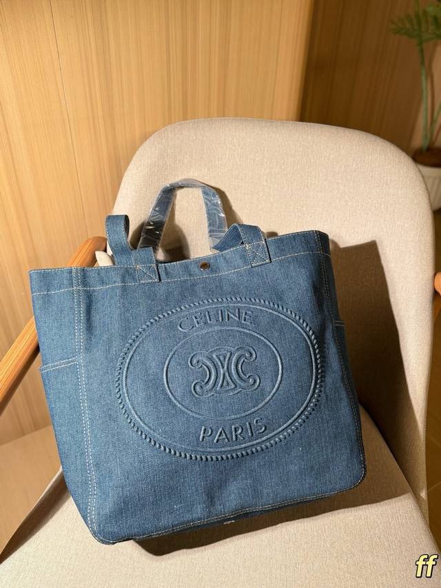 260 No box Celine Denim Tote Bag! Large capacity, suitable for commuting and sho