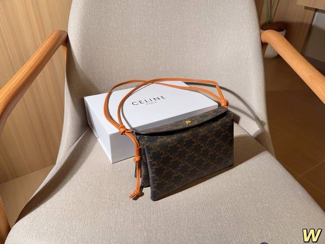 210 Celine New Monogram Trio Flap Shoulder Strap Adjustable Length for Single Sh