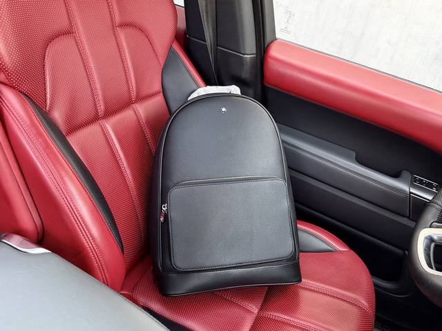 p290 High-end new "Montblanc" backpack, canvas and leather backpack for students