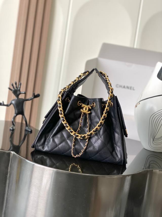 p1370 Chanel 25 Bag Hobo Leather + Vintage All-Steel Hardware Size: 30*26*14cm S
