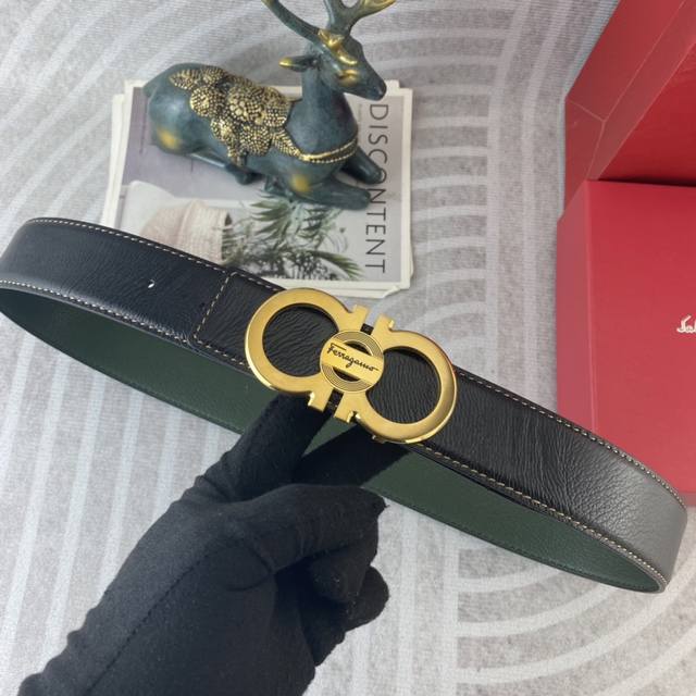 p310 菲拉格慕 特种皮腰带系列 ，原厂五金精品不锈钢扣，手感柔软舒适 宽3.8Cm。