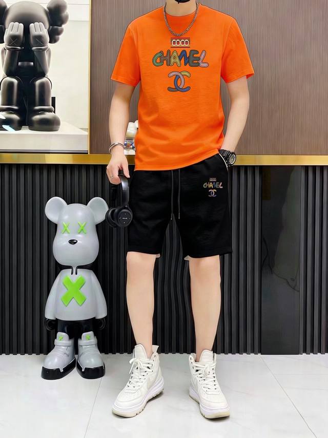 (straight p160) Brand: Chanel 2026 New Men's Short-Sleeve and Shorts Set! Sold s