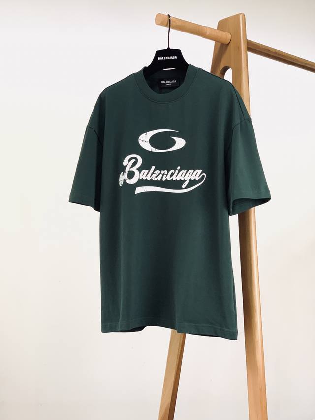 p200 Balenciaga 2026 Spring/Summer New Arrival Retro Cursive Distressed Short-Sl
