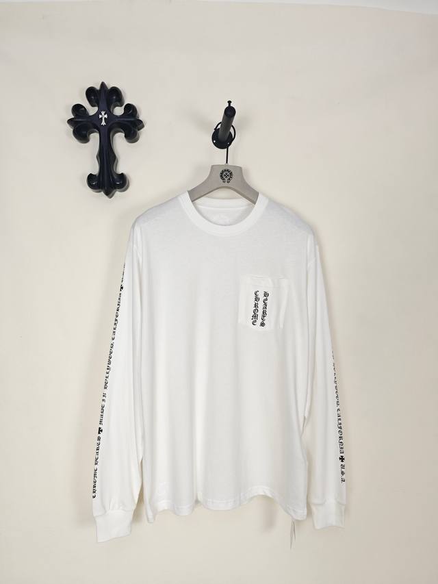 p170 ［顶级版本］ Chrome Hearts 梵文大宝剑十字长袖 面料采用200G全棉材质微磨毛处理 手臂龙骨印花后背宝剑大十字 水洗唛银线防伪
