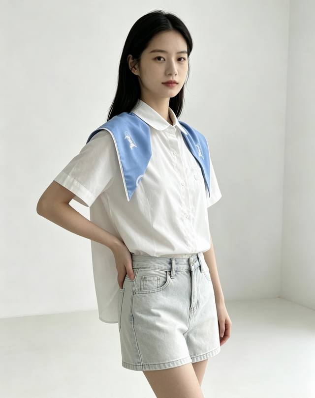 Celine* Exclusive New Arrival: Celine Embroidered Short-Sleeve Shirt ~ Comes wit