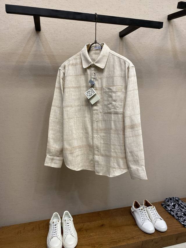 p340 Top, Loewe textured jacquard embroidered denim shirt, authentic, purchased