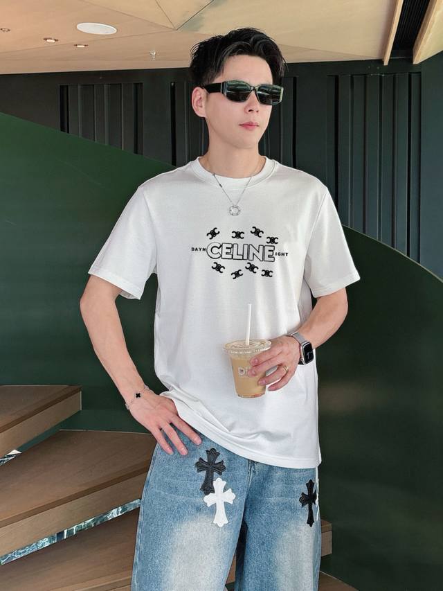 p160 Charlie Celine 2026 Spring/Summer New Arrival Crew Neck Mercerized Cotton S