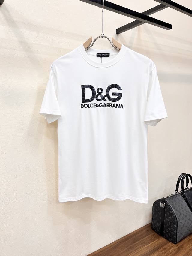 p190 Dolce & Gabbana 3D Silicone 2510 Spring/Summer New Fashion Round Neck Short