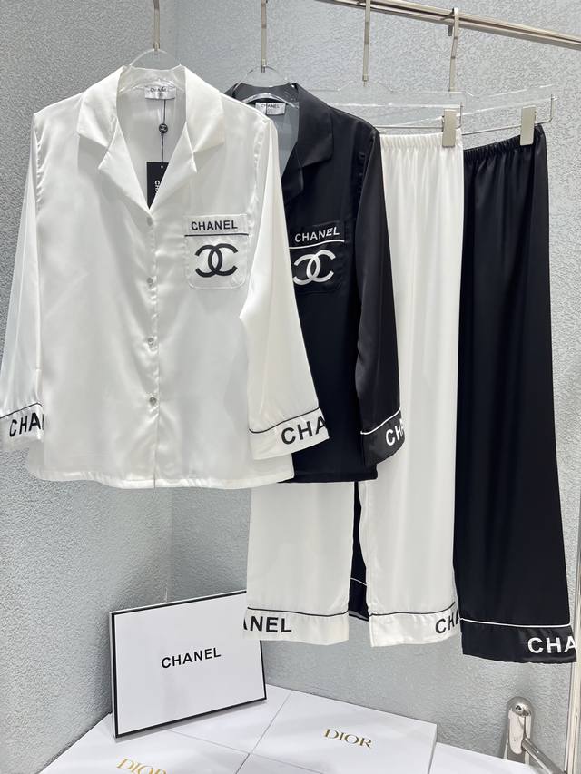 p240 Chanel New Arrival: Long-sleeved Trousers Set, Silk Fabric with Fully Binde