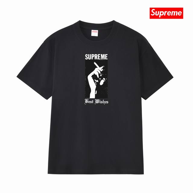 S411 p100 Supreme Ss26 Week18 Wish Tee Retro Street Portrait Font Loose Drop Sho