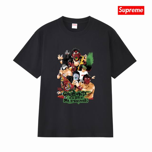 S408 p100 Supreme Fw23 Autumn/Winter Series Fw23 Character Print Short-Sleeve Am