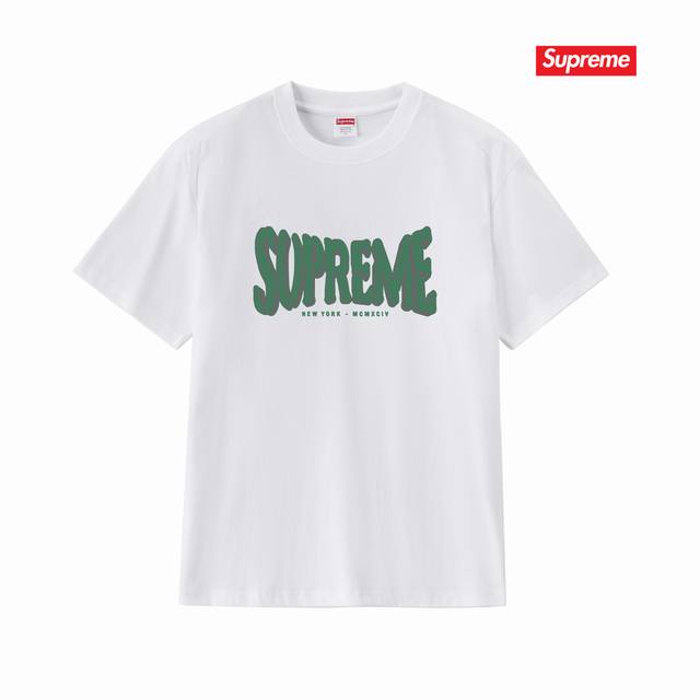 S402 p100 Supreme Ss25 Week7 Flocked Washed SS Top Crew Neck Short Sleeve Americ