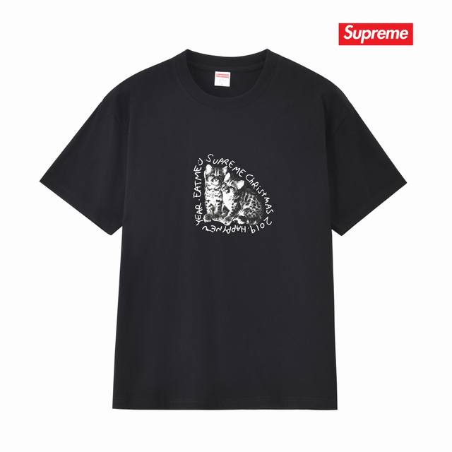 S395 p100 Supreme Fw19 Week 17 Eat Me Tee Cat Print Short Sleeve American Trendy