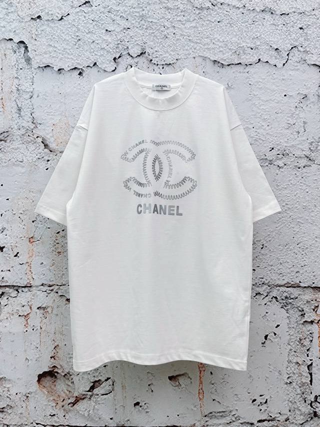 p120 Chanel 26Ss Logo Couple Short-Sleeve T-Shirt Fabric: 260G Double Cotton, ve